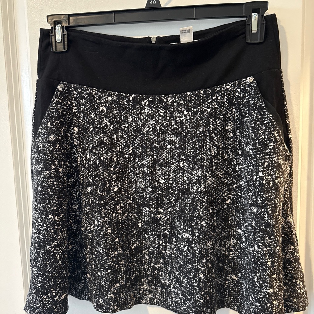 Kenneth Cole New York Black and White A-Line Skirt